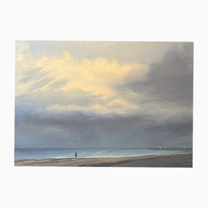 Claude Sauthier, The Sea in Winter, 1970s, Oil on Wood