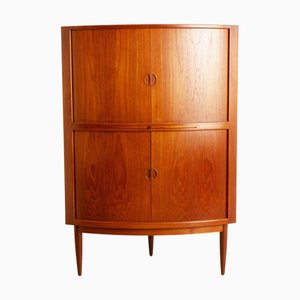Meuble d'Angle Mid-Century en Teck avec Portes Tambour par Johannes Andersen, Danemark, 1960s