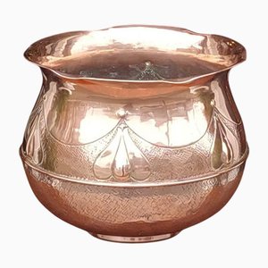 Maceta modernista de cobre, década de 1900