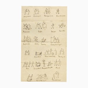 Caricaturas de Pinmen de puntos y líneas, 1817, Tinta y papel