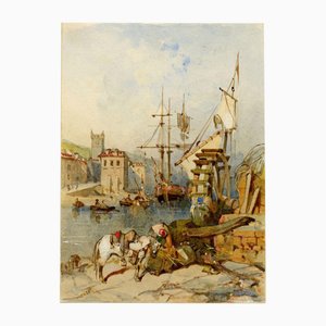 After Clarkson Frederick Stanfield Ra Rba, Falmouth from the Mills, Early C19th Century, Watercolour on Paper