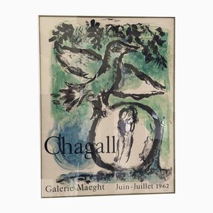 Marc Chagall, 1962, Original Lithograph Paper, Framed