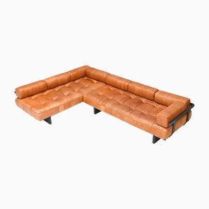Divano DS80 in pelle color cognac marrone chiaro di de Sede, Svizzera, anni '70, set di 2