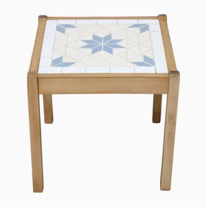 Small Tile Beech Table, Denmark, 1970s