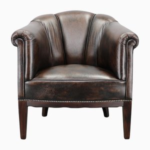Vintage Leather Armchair, Former Czechoslovakia, 1960s