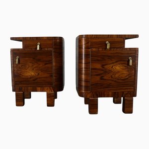 Art Deco Bedside Tables, Former Czechoslovakia, 1930s, Set of 2