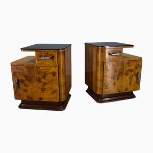 Bedside Tables attributed to Jindrich Halabala, Former Czechoslovakia, 1930s, Set of 2
