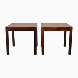 Square Wooden Side Tables, Denmark, 1960s, Set of 2
