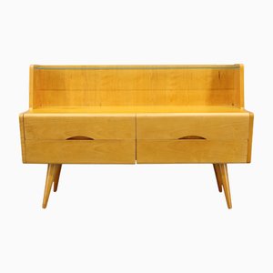 Cassettiera con ripiano in vetro, Ex Cecoslovacchia, anni '60