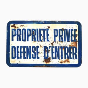 Cartel francés de propiedad privada, años 50