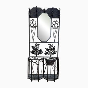 Art Nouveau Hammered Iron Wardrobe