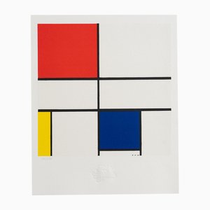 Piet Mondrian, Komposition C n°III in Rot, Blau und Gelb, Lithographie, Papier