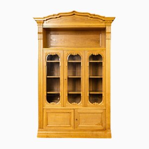 Antique Oak and Pine Showcase Bookcase