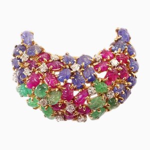 Art Deco Tutti Frutti Clip Brooch from Cartier
