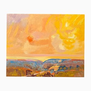 Jean Krille, Landscape 147, 1985, Olio su masonite