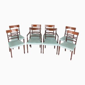 Sheraton Revival Mahogany Dining Chairs, 1920s, Set of 8