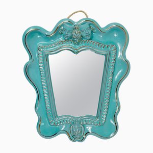 Art Deco Theater Terracotta Wall Mirror attributed to Gmundner Keramik, Austria, 1930s