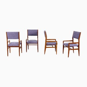 Mid-Century Mod. 111 Wooden Chairs attributed to Giò Ponti for Cassina, Italy, 1950s, Set of 4