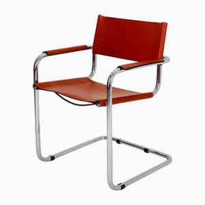 Stühle Modell MG5 Centro Studio Schreibtischstuhl in Cognac von Mart Stam & Marcel Breuer für Fasem ,Italien, 1970er