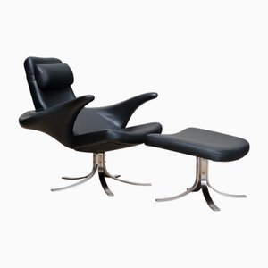 Seagull Chair with Ottoman by Gosta Berg & Stenerik Eriksson for Fritz Hansen, 1960s