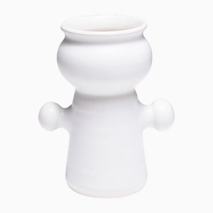 Matt White Earthenware Vase, 1970s