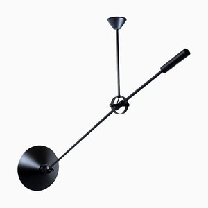 Black Counterbalance Ceiling Lamp attributed to J. J. M. Hoogervorst for Anvia, 1970s