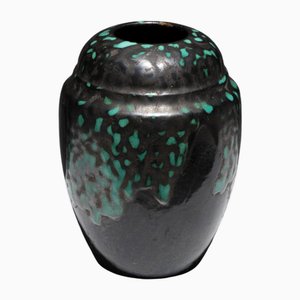 Art Deco Enameled Pottery Vase by Cab Primavera attributed to Atelier Primavera 1930s