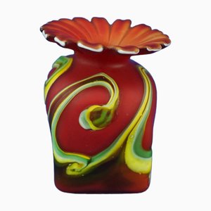 Vase en Pâte de Verre Rouge d'Azerbaïdjan, 1950s