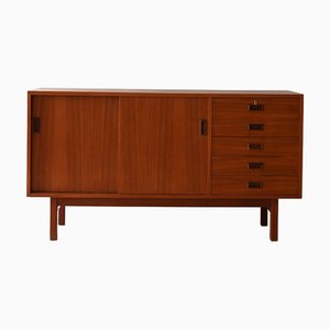 Scandinavian Teak Sideboard with Sliding Doors, 1960s