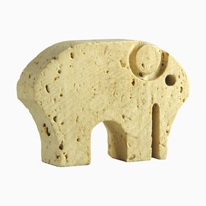 Small Italian Travertine Elephant in the style of Fratelli Manelli, 1970s