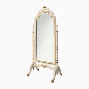 Specchio da toeletta Mid-Century in stile barocco in legno, Francia, anni '50