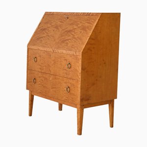 Vintage Scandinavian Secretaire in Oak and Briar, 1960s