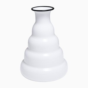 White Murano Glass Vase, 1980s