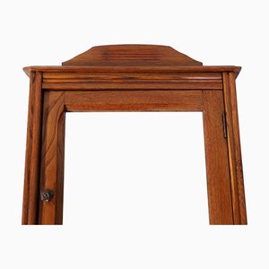 French Art Deco Shaving Cabinet in Oak with Beveled Mirror, 1890s