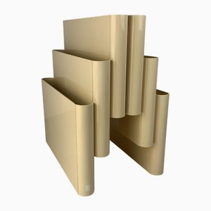 Beige Magazine Rack by Giotto Stoppino for Kartell, Italy, 1970s