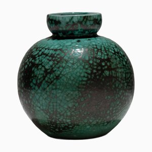 Enameled Pottery Ball Vase attributed to CAB for Atelier Primavera, 1930s