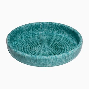 Large Turquoise Earthenware Cup by Fernand Elchinger, 1950s