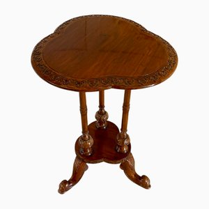 Antique Edwardian Carved Mahogany Lamp Table, 1910s