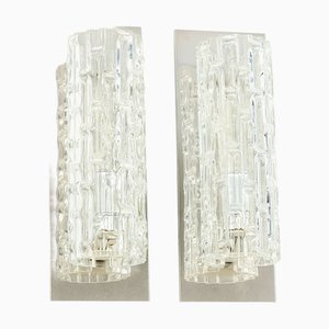 Moderne Mid-Century Murano Glas Wandlampen von Doria Leuchten, Deutschland, 1960er, 2er Set