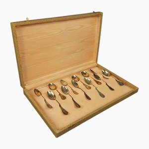 800 Silberlöffel mit Box, 1970er, 12 Set