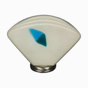 Modern Metal Fan Table Lamp with Murano Glass Top, 1970s