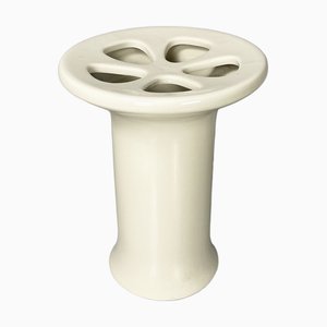 Italian Modern White Ceramic Umbrella Stand by Angelo Mangiarotti for Fratelli Brambilla, 1970s