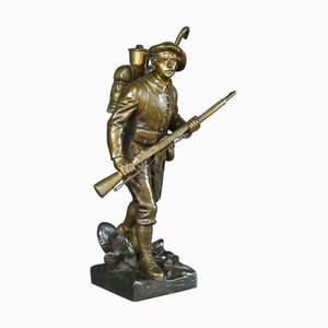 The Alpine Hunter in Bronze by E. Carlier, Late 19th Century