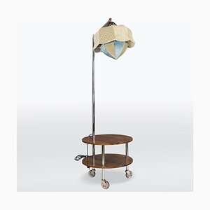 Bauhaus Chrome and Walnut Floor Lamp, 1930s