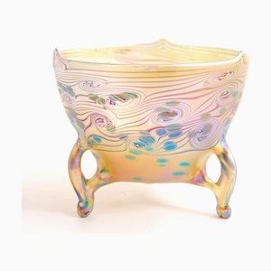 Bohemian Jugendstil Bowl on Three Delicate Feet by Loetz Wwe
