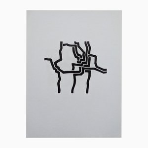 Eduardo Chillida, Abstracción en negro, 1974, Litografía original