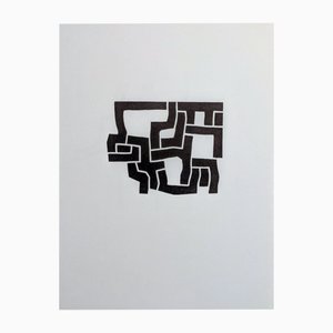 Eduardo Chillida, Abstraction in Black, 1974, Original Lithograph