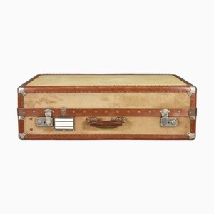 French Antique Steamer Trunk Suitcase, 1920s
