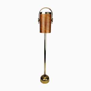 Cendrier sur Pied Mid-Century en Bois et Laiton, 1960s