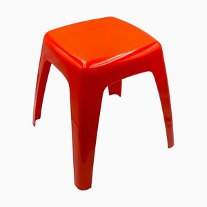 Oranger Vintage Hocker oder Beistelltisch, 1970er